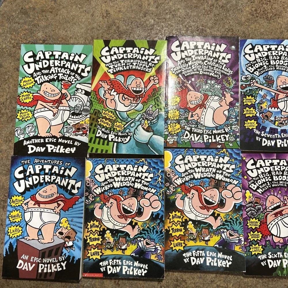 Complete Lot Series Set of 12 Captain Underpants books plus extra by Dav Pilkey